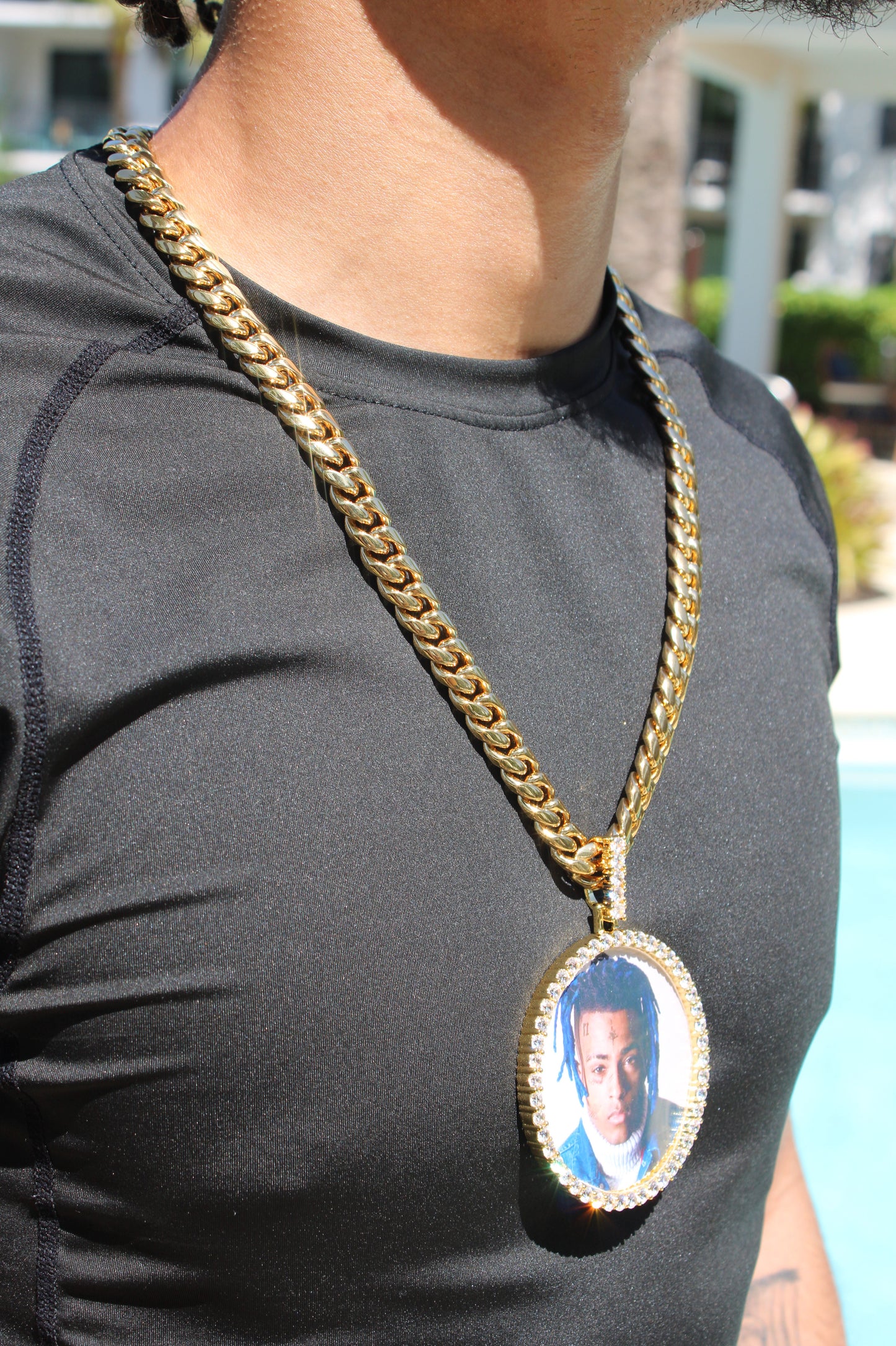 Cuban link photo pendants 8-12mm