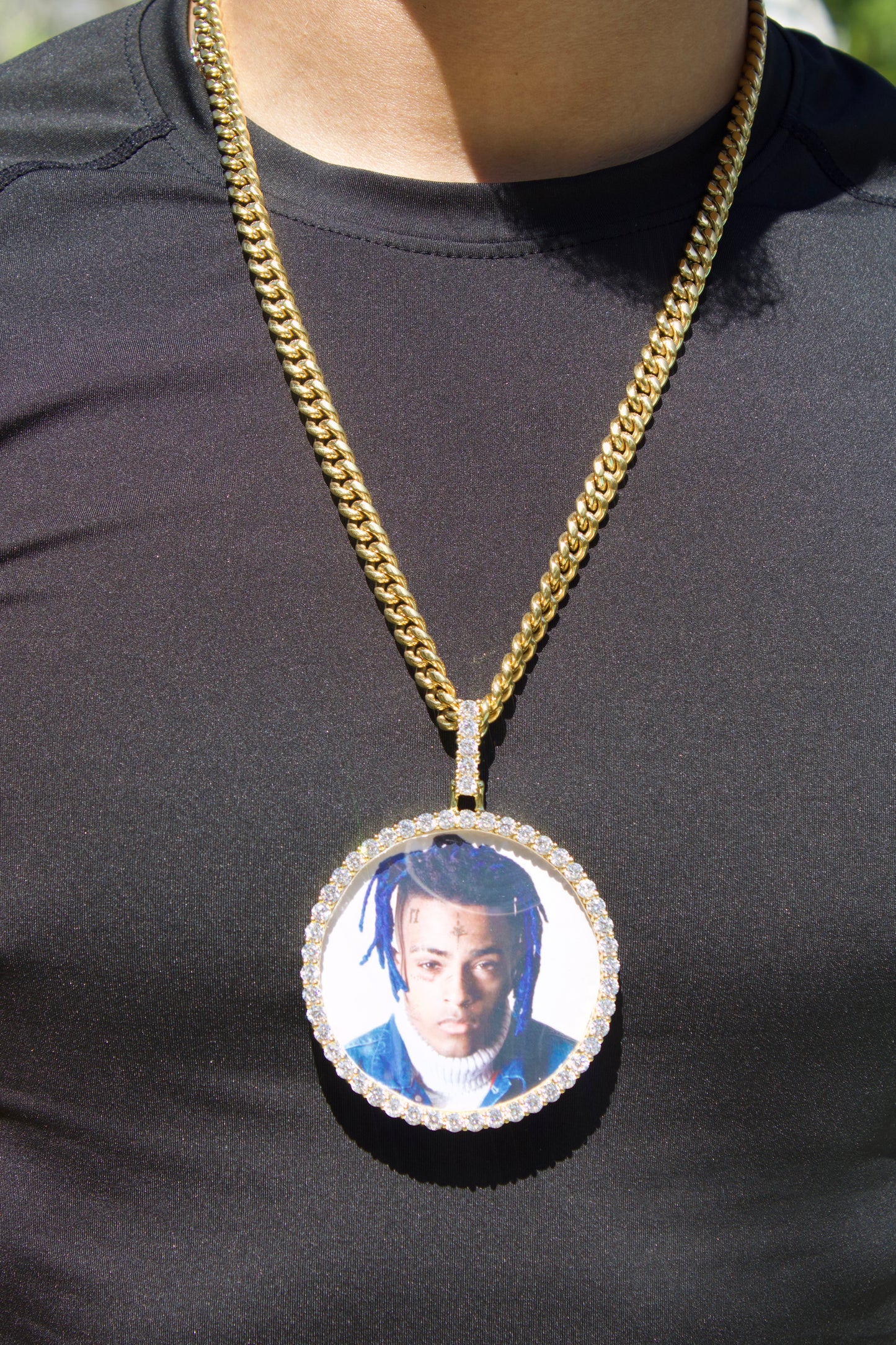 Cuban link photo pendants 8-12mm