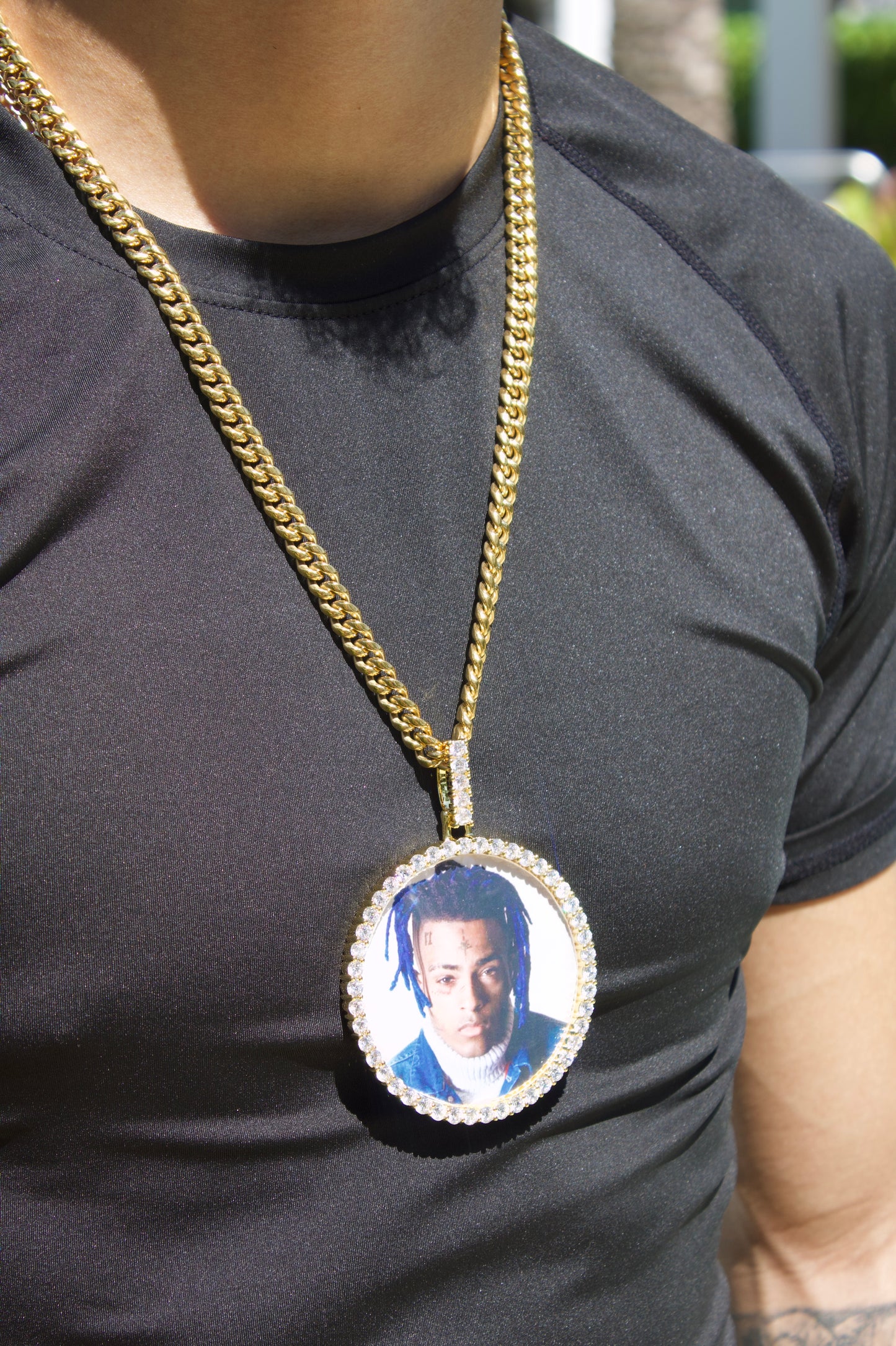 Cuban link photo pendants 8-12mm