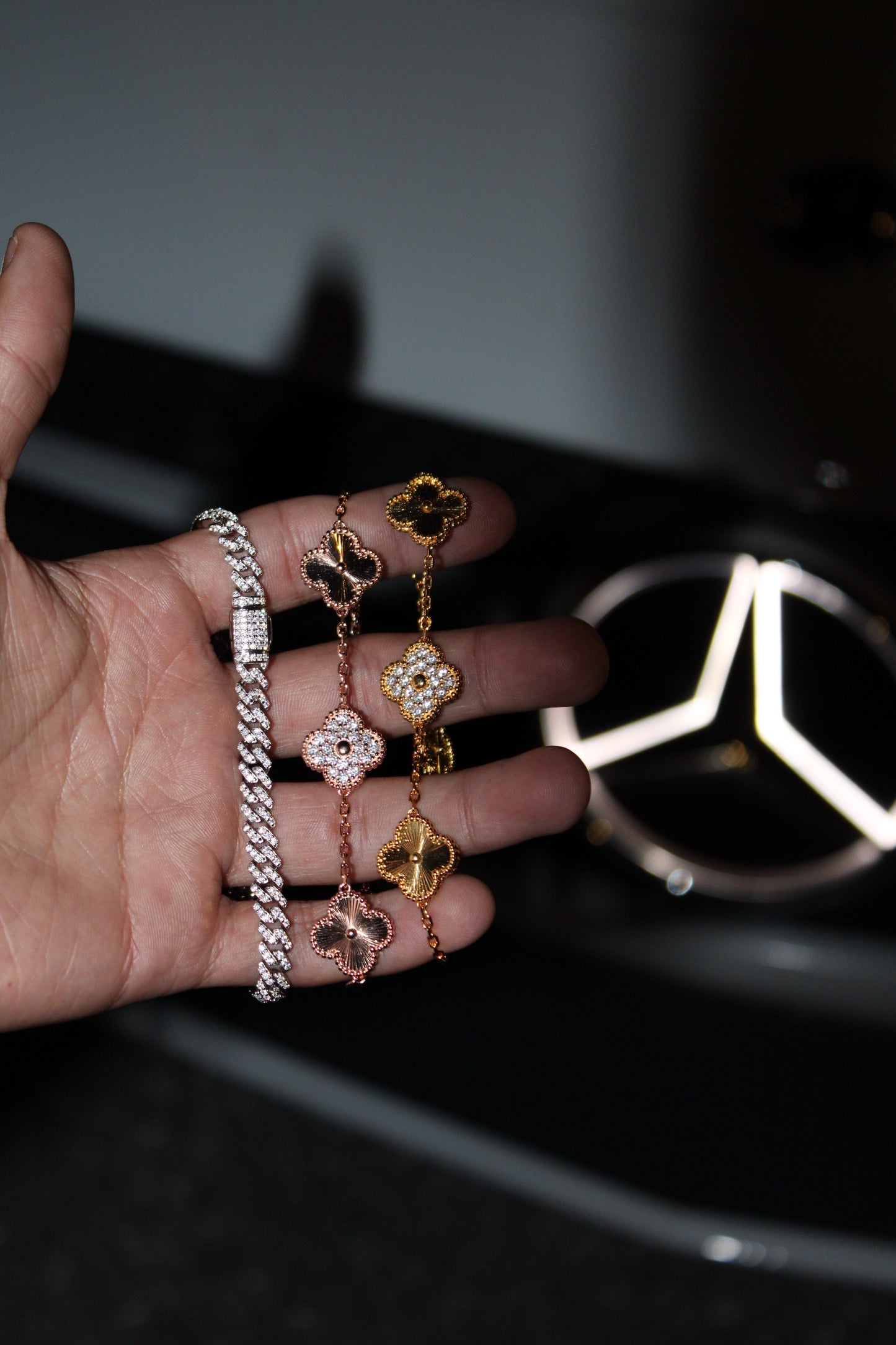 VVS Moissanite 6mm white gold bracelet