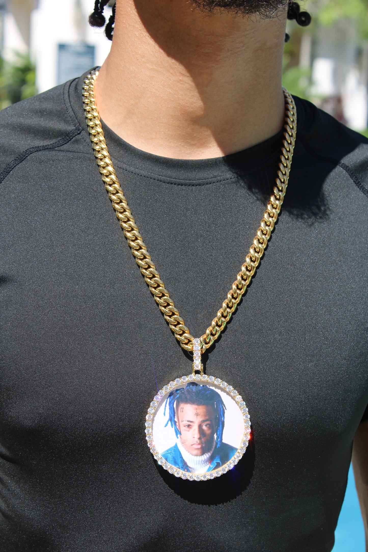 Cuban link photo pendants 8-12mm