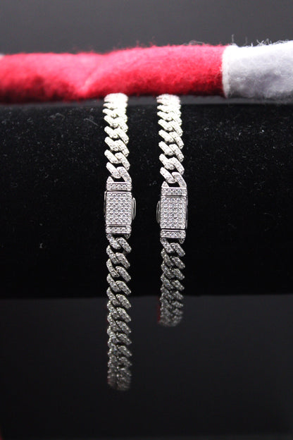 VVS Moissanite 6mm white gold bracelet