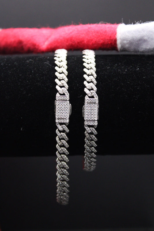 VVS Moissanite 6mm white gold bracelet