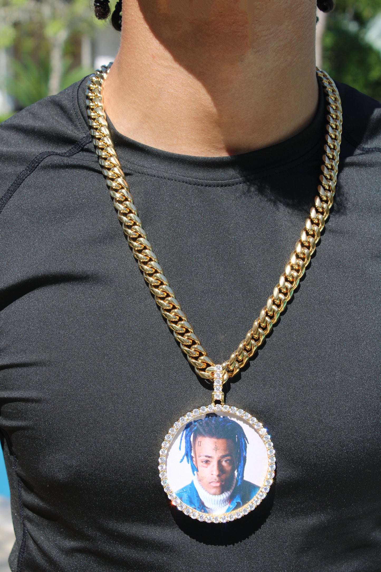 Cuban link photo pendants 8-12mm