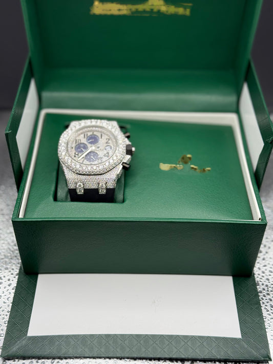VVS Moissanite rubber banded watch